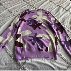 ASOS Purple and Cream Floral Sweater